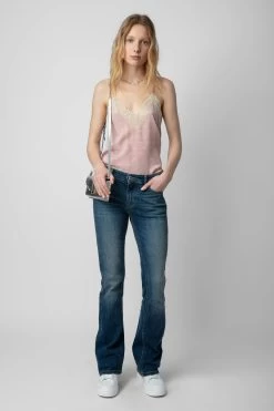 Zadig & Voltaire Christy Silk Jacquard Camisole Primrose -Trendy Threads Deals WWCR00235 PRIMEROSE 3