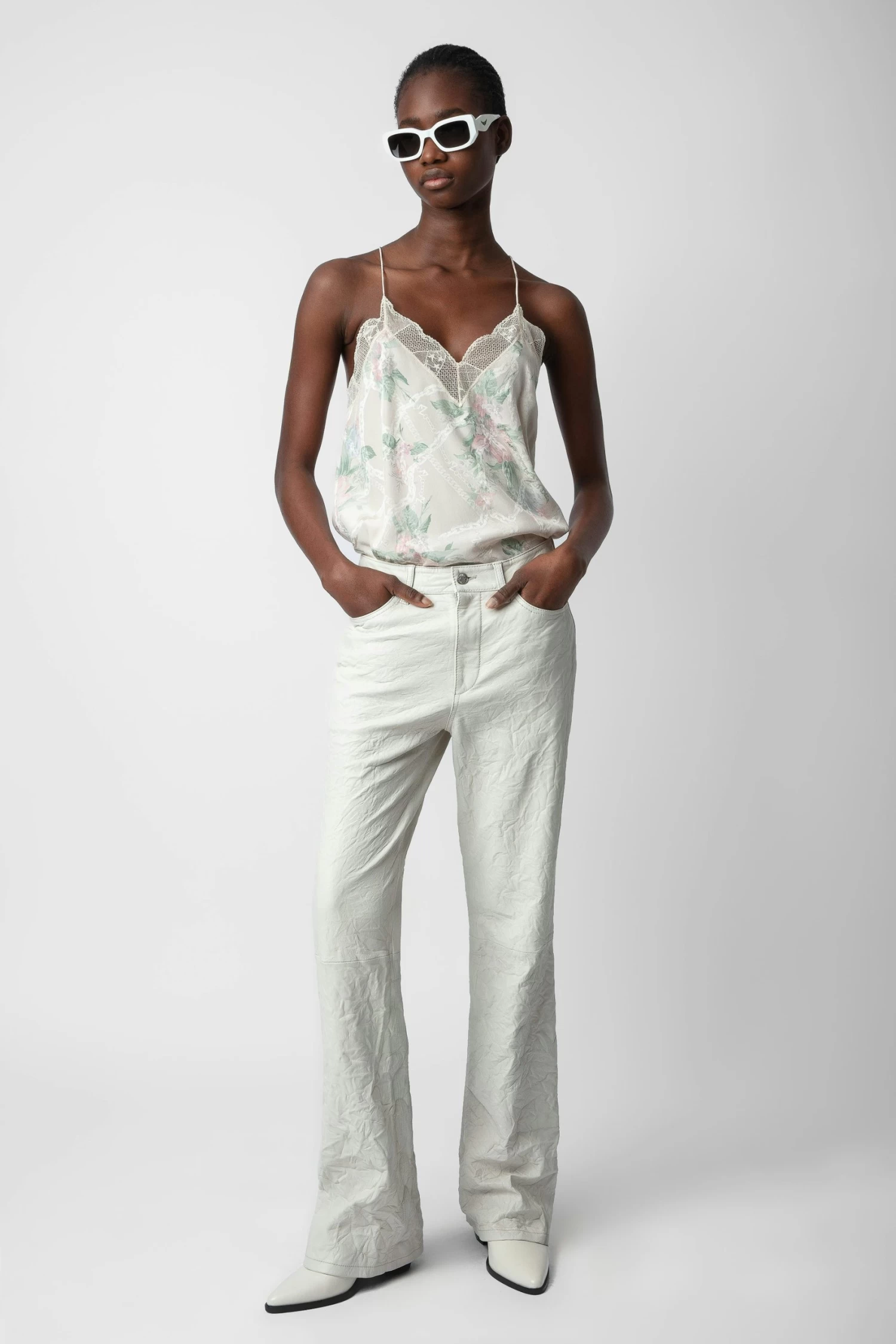 Zadig & Voltaire Christy Silk Camisole Mastic 4 Zadig & Voltaire Christy Silk Camisole Mastic - Image 2
