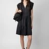 Zadig & Voltaire Rito Satin Dress Black 1 Zadig & Voltaire Rito Satin Dress Black -Trendy Threads Deals WWDR00022 NOIR 2