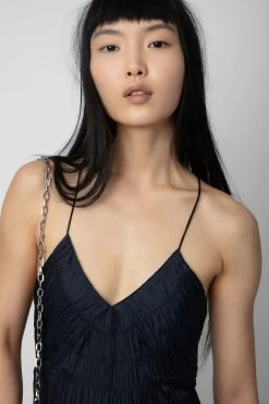 Zadig & Voltaire Rayonne Satin Dress Encre 9 Zadig & Voltaire Rayonne Satin Dress Encre -Trendy Threads Deals WWDR01076 ENCRE 4