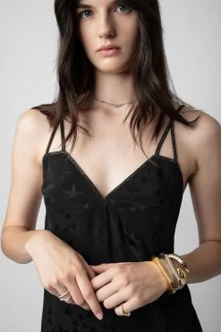 Zadig & Voltaire Rohal Silk Jacquard Dress Black 8 Zadig & Voltaire Rohal Silk Jacquard Dress Black -Trendy Threads Deals WWDR01274 NOIR 4