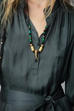 Zadig & Voltaire Ritchil Satin Dress Nori -Trendy Threads Deals WWDR01312 NORI 4