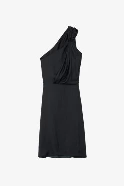 Zadig & Voltaire Razal Satin Dress Black -Trendy Threads Deals WWDR01313 NOIR