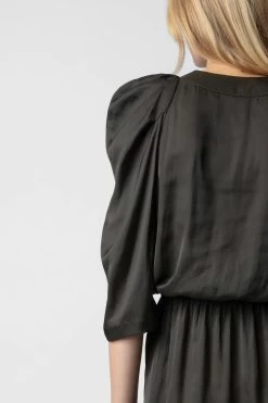 Zadig & Voltaire Ruz Satin Dress Slate -Trendy Threads Deals WWDR01316 SLATE 4