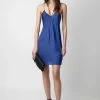 Zadig & Voltaire Rayonna Satin Dress Deep Sea 2 Zadig & Voltaire Rayonna Satin Dress Deep Sea -Trendy Threads Deals WWDR01317 DEEP SEA 2
