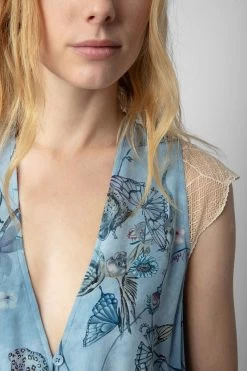 Zadig & Voltaire Rolanys Silk Dress Glacier -Trendy Threads Deals WWDR01321 GLACIER 5