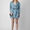 Zadig & Voltaire Rogers Silk Dress Glacier -Trendy Threads Deals WWDR01322 GLACIER 2