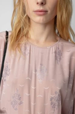 Zadig & Voltaire Rey Silk Jacquard Dress Primrose -Trendy Threads Deals WWDR01326 PRIMEROSE 5