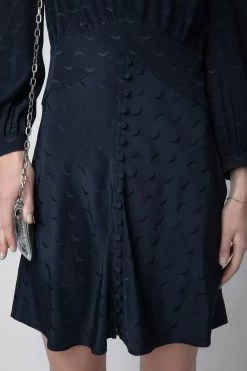 Zadig & Voltaire Rhodri Silk Jacquard Dress Encre -Trendy Threads Deals WWDR01331 ENCRE 4