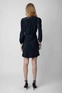 Zadig & Voltaire Rhodri Silk Jacquard Dress Encre -Trendy Threads Deals WWDR01331 ENCRE 7