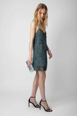 Zadig & Voltaire Calissa Silk Jacquard Dress Nori -Trendy Threads Deals WWDR01332 NORI 5