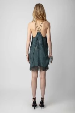 Zadig & Voltaire Calissa Silk Jacquard Dress Nori -Trendy Threads Deals WWDR01332 NORI 6