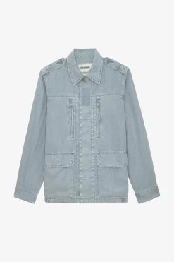 Zadig & Voltaire Kid Linen Jacket Glacier -Trendy Threads Deals WWOW00634 GLACIER 2 1