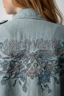 Zadig & Voltaire Kid Linen Jacket Glacier -Trendy Threads Deals WWOW00634 GLACIER 5