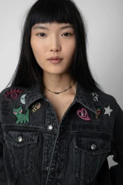 Zadig & Voltaire Kasy Denim Jacket Grey -Trendy Threads Deals WWOW00637 GRIS 5