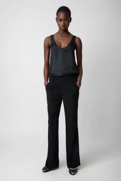 Zadig & Voltaire Poxy Silk Pants Black