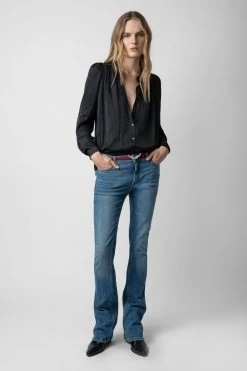 Zadig & Voltaire Tchin Satin Blouse Black