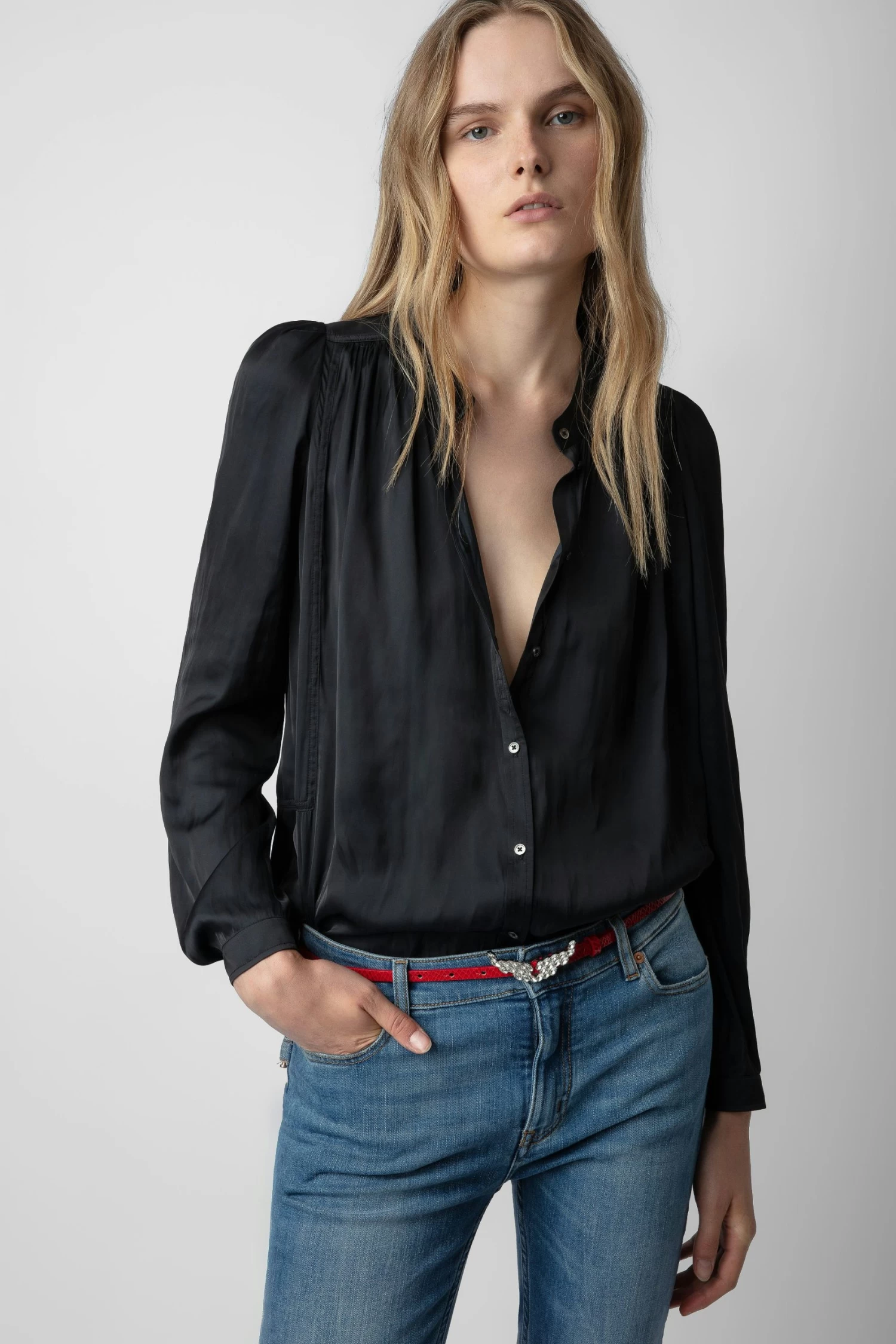 Zadig & Voltaire Tchin Satin Blouse Black 4 Zadig & Voltaire Tchin Satin Blouse Black - Image 2