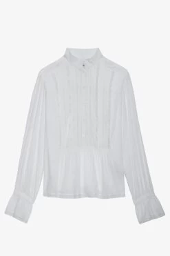 Zadig & Voltaire Tricia Shirt White 15 Zadig & Voltaire Tricia Shirt White -Trendy Threads Deals WWSH00549 BLANC