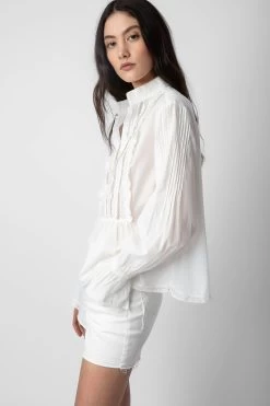 Zadig & Voltaire Tricia Shirt White 12 Zadig & Voltaire Tricia Shirt White -Trendy Threads Deals WWSH00549 BLANC 5 1