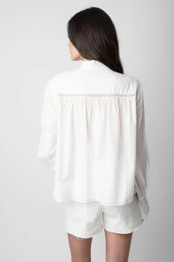 Zadig & Voltaire Tricia Shirt White 13 Zadig & Voltaire Tricia Shirt White -Trendy Threads Deals WWSH00549 BLANC 6 1