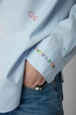 Zadig & Voltaire Taskiz Shirt Blue -Trendy Threads Deals WWSH00553 BLEU 4