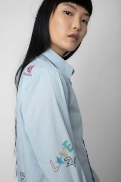 Zadig & Voltaire Taskiz Shirt Blue -Trendy Threads Deals WWSH00553 BLEU 5