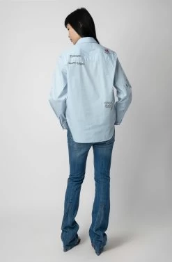 Zadig & Voltaire Taskiz Shirt Blue -Trendy Threads Deals WWSH00553 BLEU 6