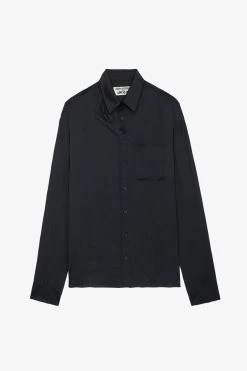 Zadig & Voltaire Tyrone Satin Shirt Black -Trendy Threads Deals WWSH00558 NOIR