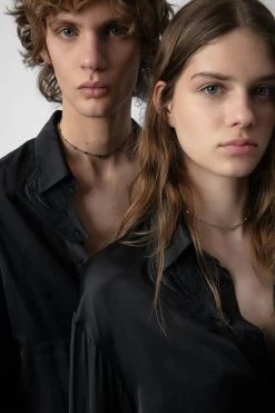 Zadig & Voltaire Tyrone Satin Shirt Black -Trendy Threads Deals WWSH00558 NOIR 13