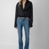 Zadig & Voltaire Tyrone Satin Shirt Black -Trendy Threads Deals WWSH00558 NOIR 3