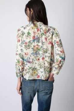 Zadig & Voltaire Tadeo Diamanté Silk Blouse Vanille -Trendy Threads Deals WWSH00563 VANILLE 6