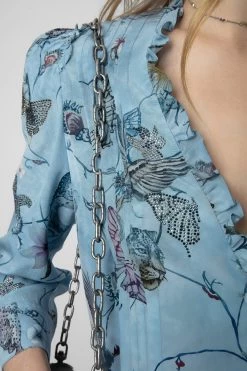 Zadig & Voltaire Talixia Diamanté Blouse Glacier -Trendy Threads Deals WWSH00564 GLACIER 5