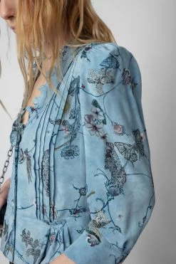 Zadig & Voltaire Talixia Diamanté Blouse Glacier -Trendy Threads Deals WWSH00564 GLACIER 6