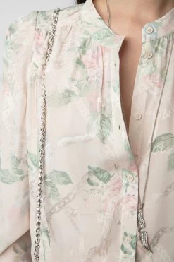 Zadig & Voltaire Tchin Satin Blouse Mastic -Trendy Threads Deals WWSH00567 MASTIC 4 1