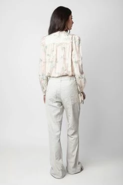 Zadig & Voltaire Tchin Satin Blouse Mastic -Trendy Threads Deals WWSH00567 MASTIC 5 1