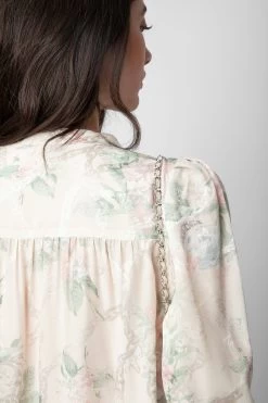 Zadig & Voltaire Tchin Satin Blouse Mastic -Trendy Threads Deals WWSH00567 MASTIC 6 1