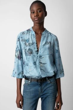Zadig & Voltaire Twina Silk Blouse Glacier