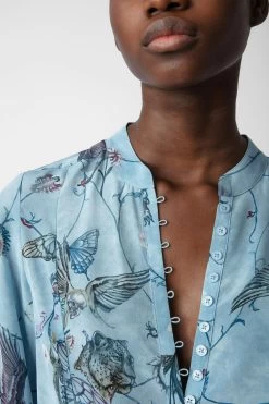 Zadig & Voltaire Twina Silk Blouse Glacier -Trendy Threads Deals WWSH00571 GLACIER 4