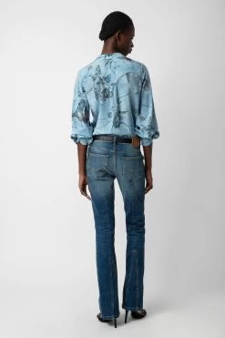 Zadig & Voltaire Twina Silk Blouse Glacier -Trendy Threads Deals WWSH00571 GLACIER 5 1