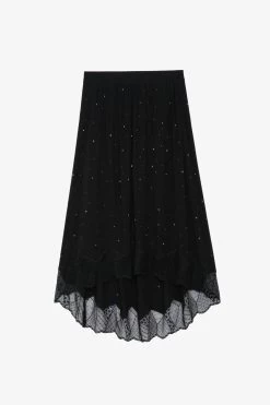 Zadig & Voltaire Joslin Strass Skirt Black -Trendy Threads Deals WWSK00337 NOIR