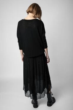 Zadig & Voltaire Joslin Strass Skirt Black -Trendy Threads Deals WWSK00337 NOIR 5