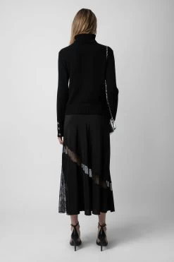 Zadig & Voltaire Jaylal Silk Skirt Black 10 Zadig & Voltaire Jaylal Silk Skirt Black -Trendy Threads Deals WWSK00364 NOIR 4