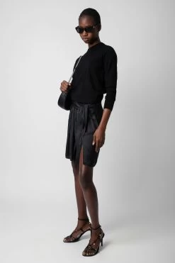 Zadig & Voltaire Joji Satin Skirt Black -Trendy Threads Deals WWSK00368 NOIR 4