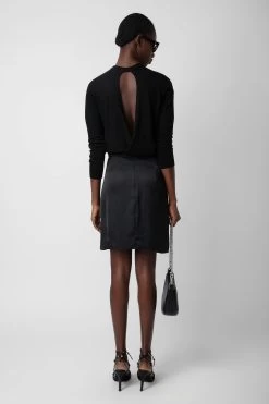 Zadig & Voltaire Joji Satin Skirt Black -Trendy Threads Deals WWSK00368 NOIR 6