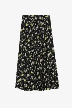 Zadig & Voltaire Joyo Soft Crinkle Roses Skirt Black 11 Zadig & Voltaire Joyo Soft Crinkle Roses Skirt Black -Trendy Threads Deals WWSK00378 NOIR