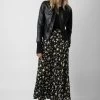 Zadig & Voltaire Joyo Soft Crinkle Roses Skirt Black 1 Zadig & Voltaire Joyo Soft Crinkle Roses Skirt Black -Trendy Threads Deals WWSK00378 NOIR 3 1