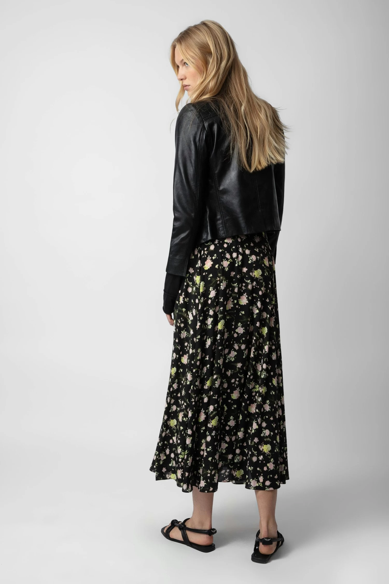 Zadig & Voltaire Joyo Soft Crinkle Roses Skirt Black 5 Zadig & Voltaire Joyo Soft Crinkle Roses Skirt Black - Image 3