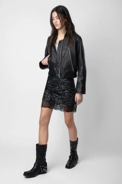 Zadig & Voltaire Justicias Sequin Skirt Black 9 Zadig & Voltaire Justicias Sequin Skirt Black -Trendy Threads Deals WWSK00384 NOIR 7