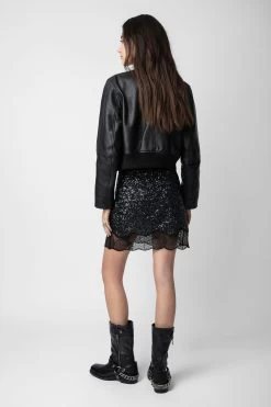 Zadig & Voltaire Justicias Sequin Skirt Black 11 Zadig & Voltaire Justicias Sequin Skirt Black -Trendy Threads Deals WWSK00384 NOIR 9